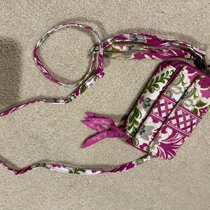 Vera Bradley Pink and Green Floral Crossbody Wallet